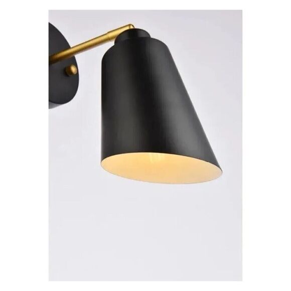 Living District 2354BK Halycon Bathroom Vanity Light Black and Brass Sconce NEW - Picture 5 of 8